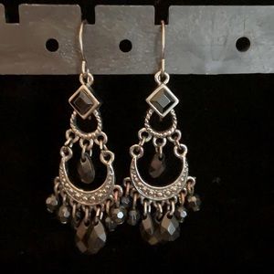Small black chandelier earrings